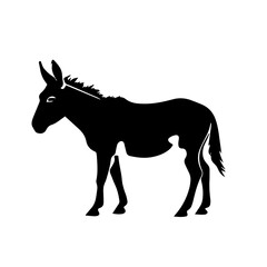 Donkey silhouette illustration, logo icon