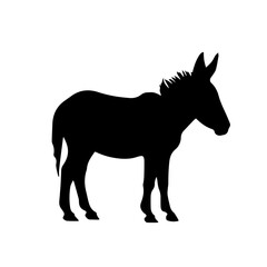 Donkey silhouette illustration, logo icon