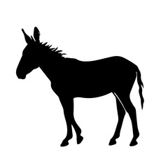 Donkey silhouette illustration, logo icon