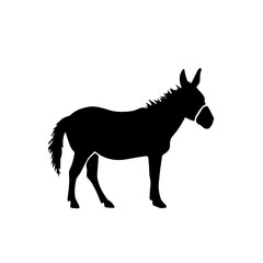 Donkey silhouette illustration, logo icon