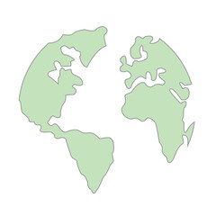 Earth globes isolated on white background. Flat planet Earth icon. Vector illustration.