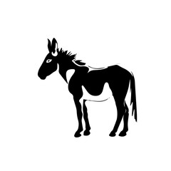 Donkey silhouette illustration, logo icon