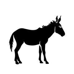 Obraz na płótnie Canvas Donkey silhouette illustration, logo icon