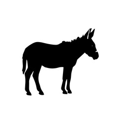 Donkey silhouette illustration, logo icon