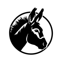 Donkey silhouette illustration, logo icon