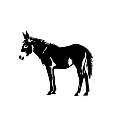 Donkey silhouette illustration, logo icon