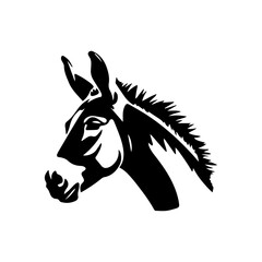 Donkey silhouette illustration, logo icon