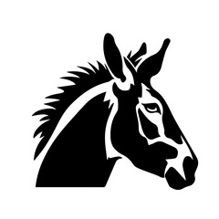 Donkey silhouette illustration, logo icon