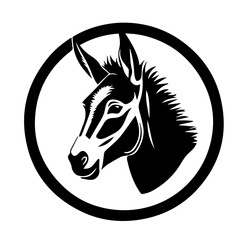 Donkey silhouette illustration, logo icon