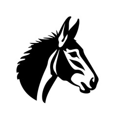 Donkey silhouette illustration, logo icon