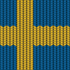 Flag of Sweden on a braided rop.