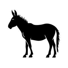 Donkey silhouette illustration, logo icon