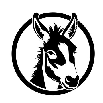 Donkey silhouette illustration, logo icon