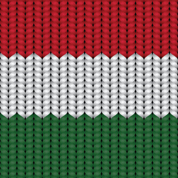Flag of Hungary on a braided rop.
