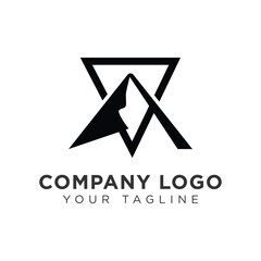 Naklejka premium Premium Modern Vector Logo Mountain For Company Logo With Abstract Letter A Identity & Shield Logo