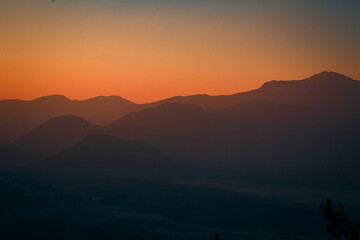 sunset in the mountains