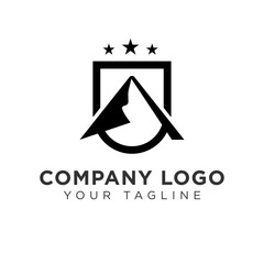 Fototapeta premium Premium Modern Vector Logo Mountain For Company Logo With Abstract Letter A Identity & Shield Logo
