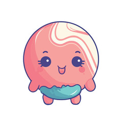 Obraz premium Smiling fish mascot brings cheerful