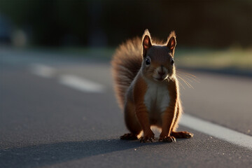 Generative AI.
a squirrel on the highway