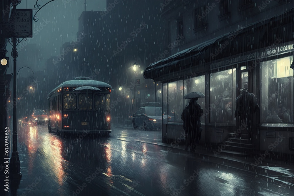 Poster rain background. generated by ai.