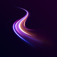 Motion light effect for banners. Blue lines. The effect of speed on a blue background. Red lines of light, speed and movement. Vector lens flare.	