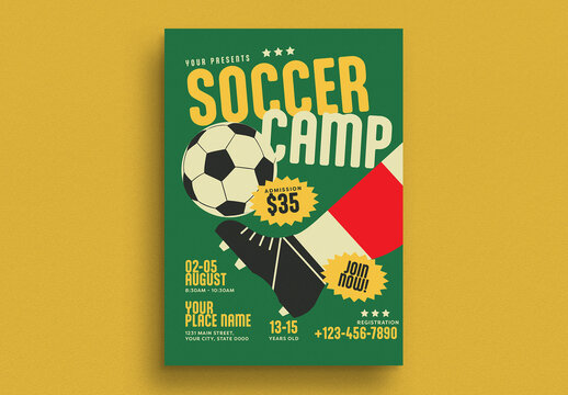 Retro Soccer Camp Event Flyer