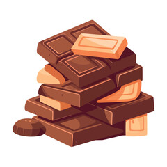 A stack of sweet chocolate bars