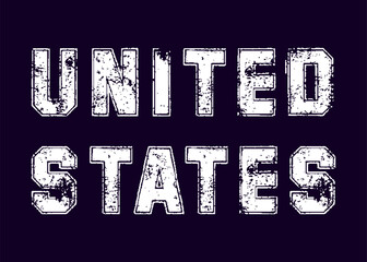 United States text effect grunge style vector.