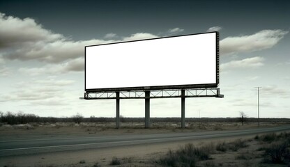 White billboard on the highway