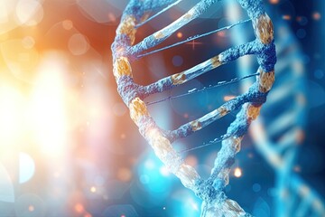 DNA strain. Molecular biology and scientific concept. Generative Ai illustration