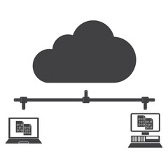 cloud computing technology, vector solid icon