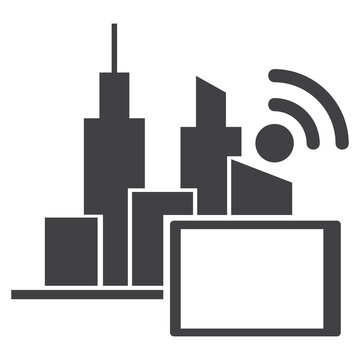 tablet access internet, vector solid icon