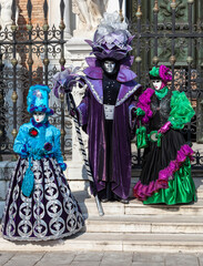 Fototapeta na wymiar Disguised People, Venice Carnival