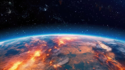 earth in space created with Generative AI Technology