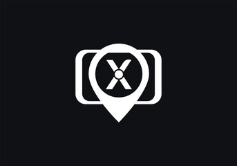 Location Track sign. Location tracker logo. Location symbol on phone tab with letter vector