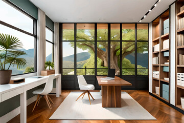 modern living room with fireplace interior design and examples of rooms  AI generated