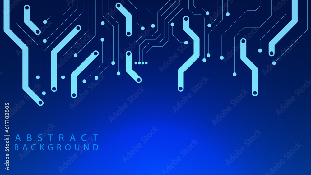 Aufkleber abstract circuit board technology concept. blue scifi pcb. big data visualization, global connection