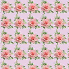 seamless floral pattern with colorful wild flowers on mirror reflecting blue sky