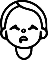 Crying baby line icon, outline vector sign, linear style pictogram sign, symbol, vector, art