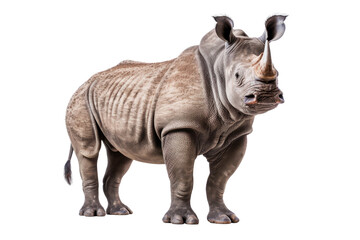 Fototapeta premium rhinoceros on isolated white background