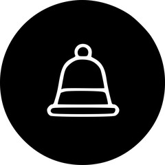 Reception bell line icon, outline vector sign, linear white pictogram sign, symbol, vector, art