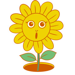sunflower with a smile emoji on transparent background 