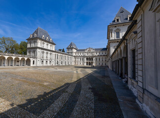 Obraz premium TURIN, ITALY, APRIL 11, 2023 - Valentino Castle in Valentino Park in Turin (Torino), Piedmont, Italy