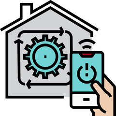 Smart Home Automation icon decorative design element for website, presentation, flyer, brochure, printing, application.