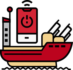 Smart Battleship icon decorative design element for website, presentation, flyer, brochure, printing, application.