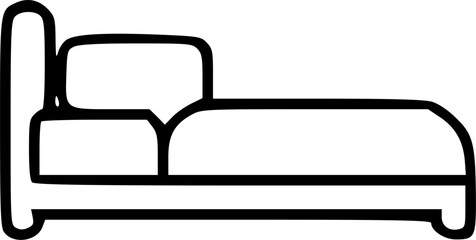 bed line icon, outline hotel room vector logo, linear pictogram sign, symbol, vector, art