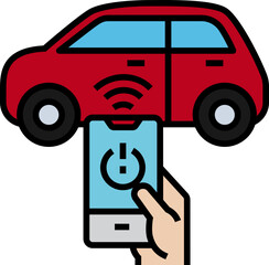 Smart Car icon decorative design element for website, presentation, flyer, brochure, printing, application.