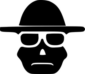 Spy icon vector, filled flat sign, solid pictogram isolated on white. sign, symbol, vector, art