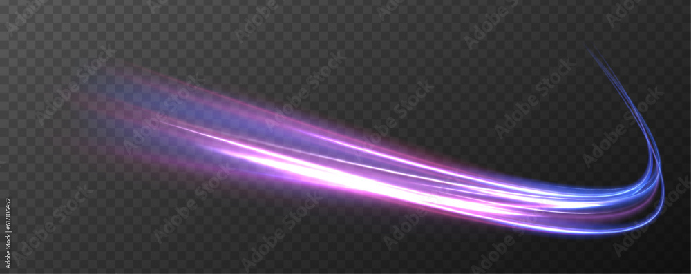 Aufkleber neon color blurred motion on speedway. acceleration speed motion on night road. panoramic high speed