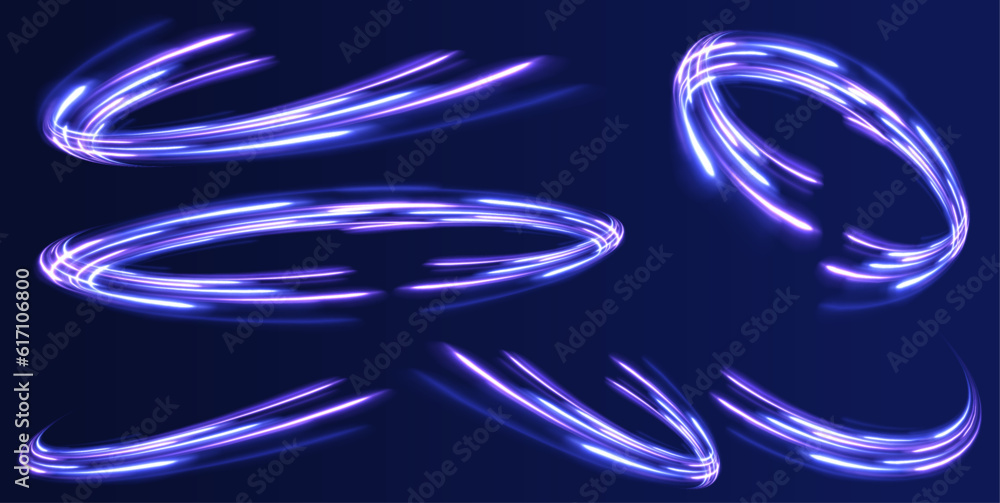 Poster abstract bright neon loop with transparency. glowing spiral cover. black elegant. fire light circles